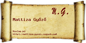 Mattiza Győző névjegykártya